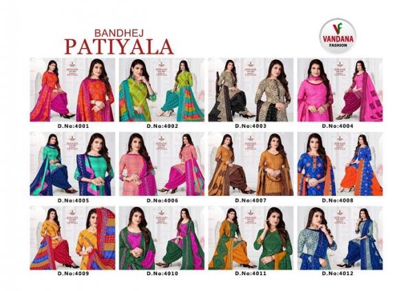 Vandana Bandhej Patiyala Vol-4 indo Cotton Patiyala Dress Material